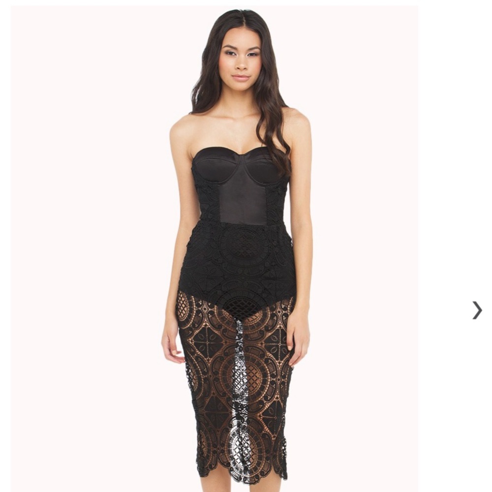 Akira black midi dress